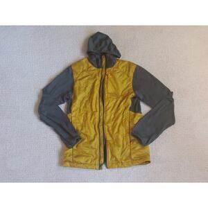 Outdoor Research Vigor Hybrid Hooded Jacket Mens Small Gold And Gray